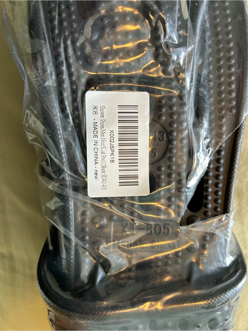 Black Textured Rubber Slides - Classic Slip-On Sandals